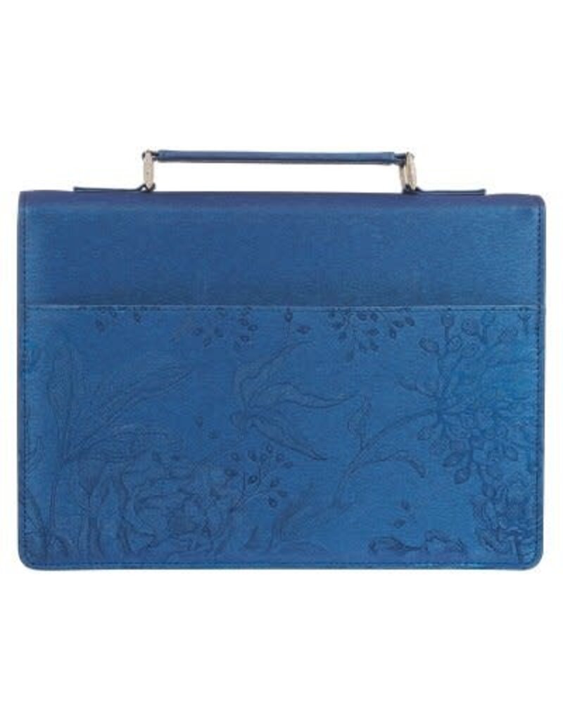 Blessed Peacock Blue Faux Leather Fashion Bible Cover - Jeremiah 17:7