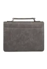 Trust in the LORD Gray and Black Faux Leather Bible Cover - Proverbs 3:5