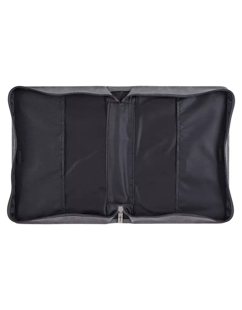 Trust in the LORD Gray and Black Faux Leather Bible Cover - Proverbs 3:5