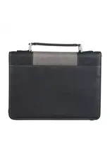 Walk by Faith Black and Gray Faux Leather Classic Bible Cover - 2 Corinthians 5:7
