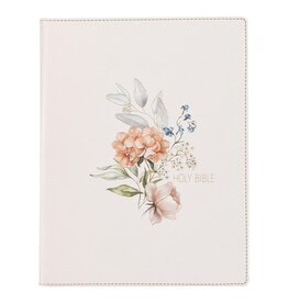 Blush Bouquet Faux Leather Hardcover Large Print King James Version Note-taking Bible