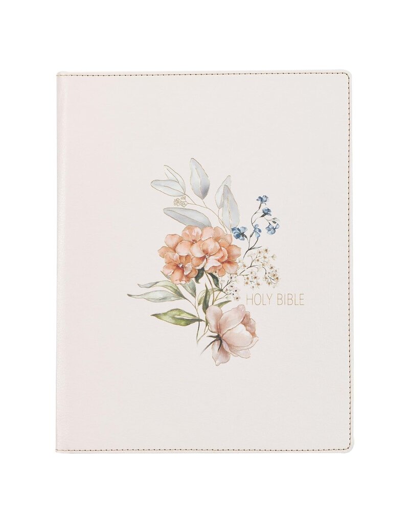 Blush Bouquet Faux Leather Hardcover Large Print King James Version Note-taking Bible