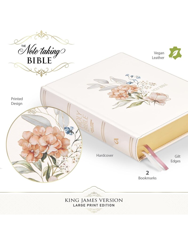 Blush Bouquet Faux Leather Hardcover Large Print King James Version Note-taking Bible