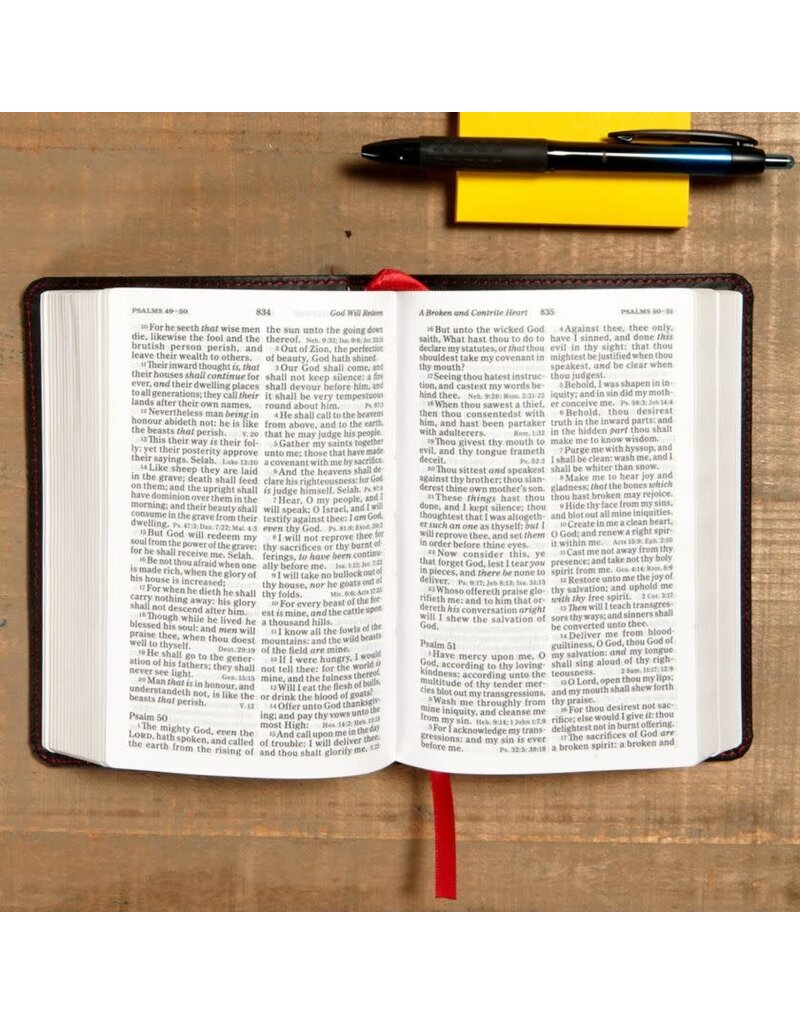 Large Print Compact Reference Bible Black Leathertouch