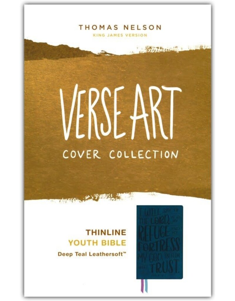 Holy Bible: Thinline Youth Edition, Teal Leathersoft, Red Letter, Comfort Print: KJV (Verse Art Cover Collection)