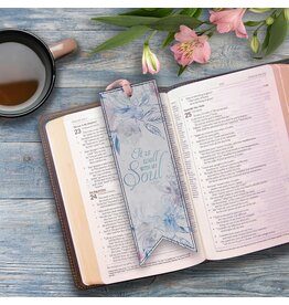 It is Well Hymn Watercolor Floral Faux Leather Bookmark