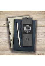 Trust in the LORD Gray and Black Faux Leather Bookmark - Proverbs 3:5
