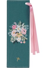 Be Still and Know Teal Floral Faux Leather Bookmark - Psalm 46:10