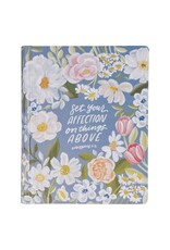 Blue Floral Hardcover Flora Collection Faux Leather King James Version Note-taking Bible - Colossians 3:2