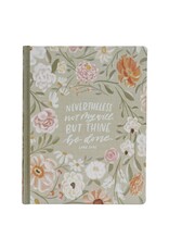 Sage Green Floral Hardcover Amelia Collection Large Print King James Version Note-taking Bible - Luke 22:42