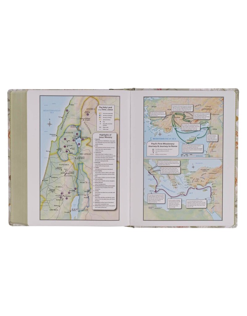 Sage Green Floral Hardcover Amelia Collection Large Print King James Version Note-taking Bible - Luke 22:42