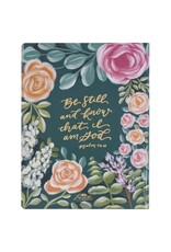 Teal Floral Ally Collection Large Print Faux Leather King James Version Note-taking Bible - Matthew 22:37