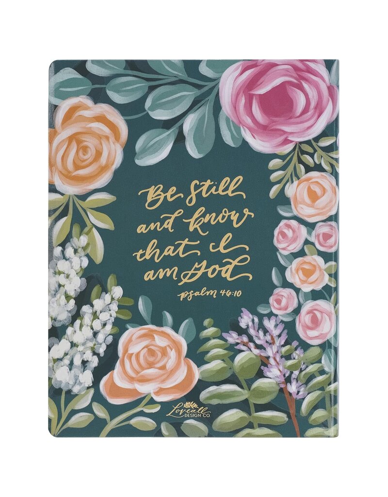 Teal Floral Ally Collection Large Print Faux Leather King James Version Note-taking Bible - Matthew 22:37