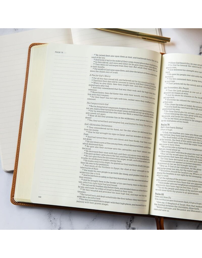 KJV Notetaking Bible, Large Print Edition, Camel Leathertouch