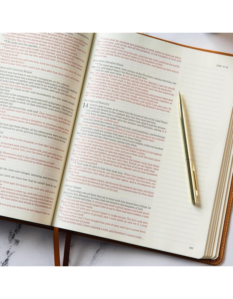 KJV Notetaking Bible, Large Print Edition, Camel Leathertouch