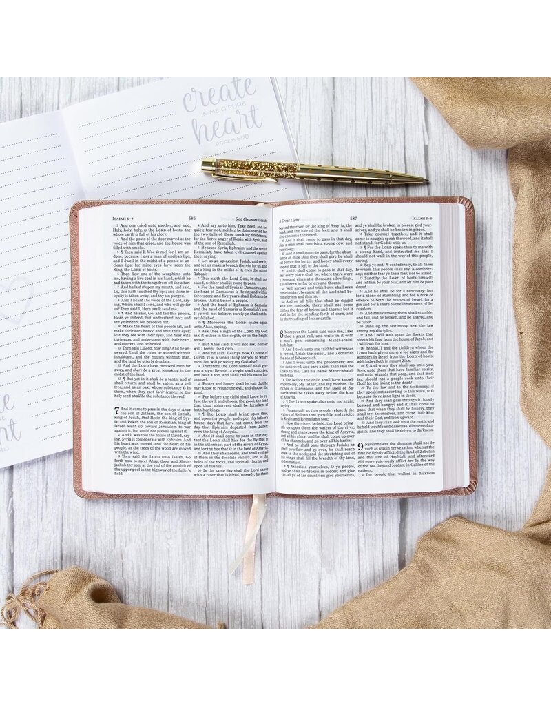 KJV Personal-Size Bible--soft leather-look, Rose Gold