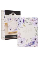 Lavender Floral Faux Leather Giant Print Full-size King James Version Bible with Thumb Index