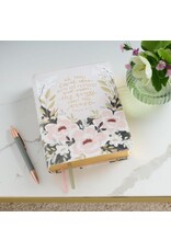 Cream Floral Faux Leather KJV Note-taking Bible - Psalm 91:4
