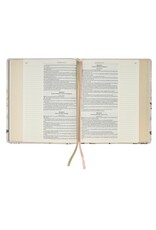 Cream Floral Faux Leather KJV Note-taking Bible - Psalm 91:4