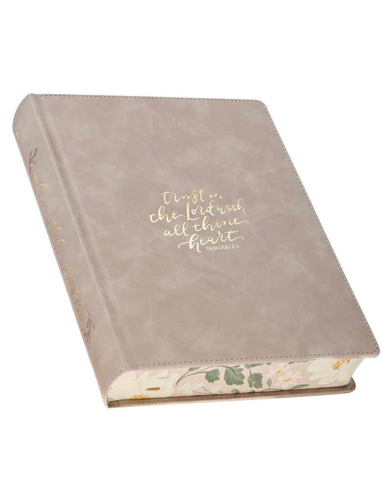 Trust Taupe Faux Leather Large Print King James Version Note-taking Bible - Proverbs 3:5