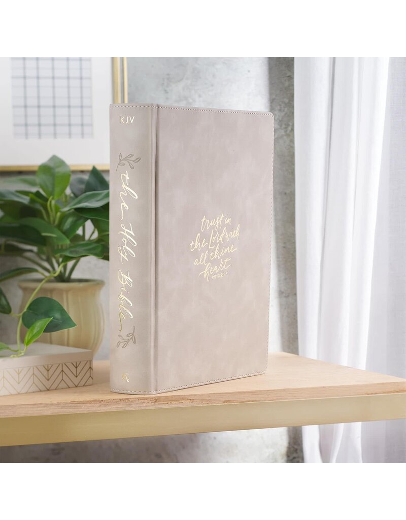 Trust Taupe Faux Leather Large Print King James Version Note-taking Bible - Proverbs 3:5