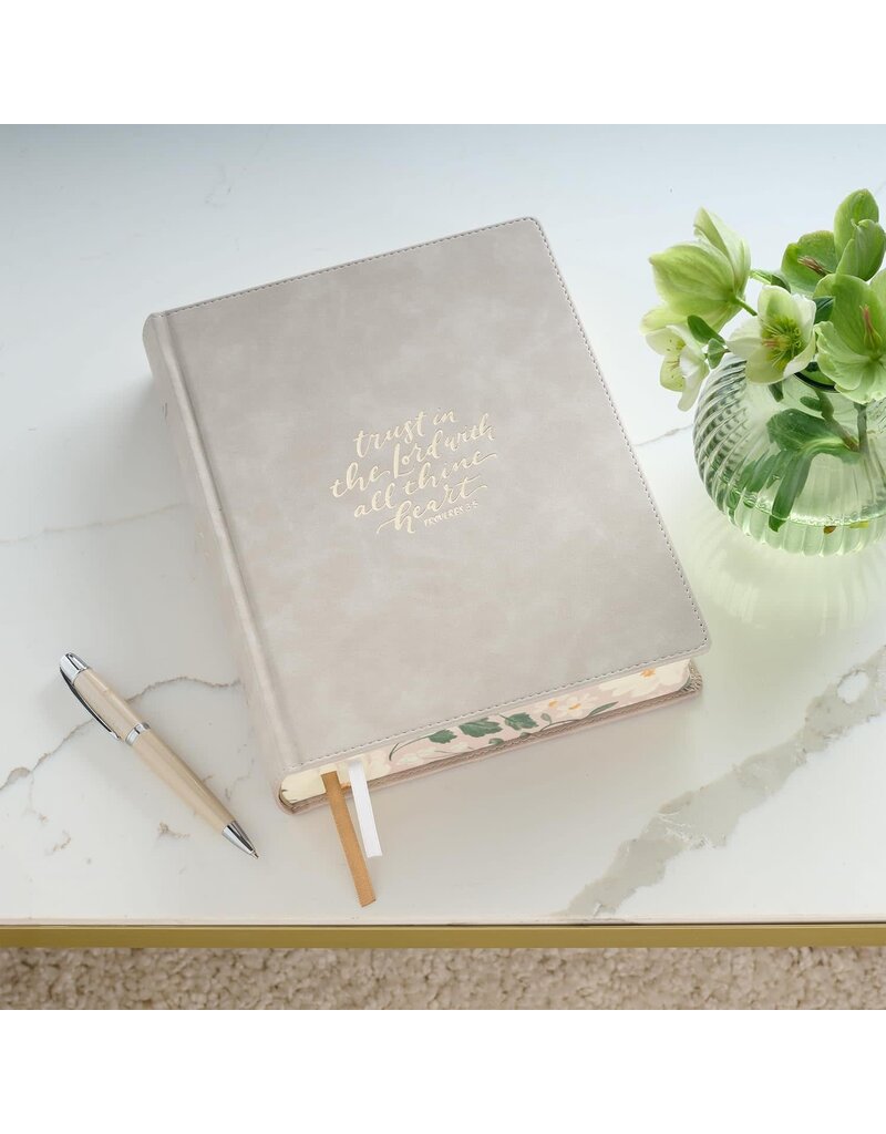 Trust Taupe Faux Leather Large Print King James Version Note-taking Bible - Proverbs 3:5