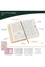 Pink Floral Faux Leather Giant Print Standard-Size King James Version Bible with Thumb Index