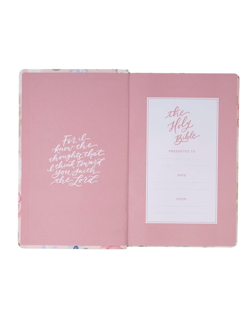 Pink Floral Faux Leather Giant Print Standard-Size King James Version Bible with Thumb Index