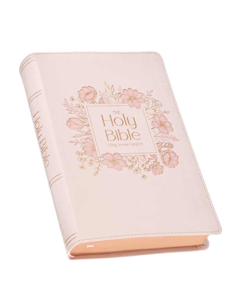 Blush Floral Faux Leather Standard-size Giant Print KJV Bible Thumb Index