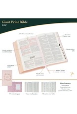 Blush Floral Faux Leather Standard-size Giant Print KJV Bible Thumb Index