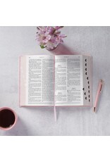 Blush Floral Faux Leather Standard-size Giant Print KJV Bible Thumb Index