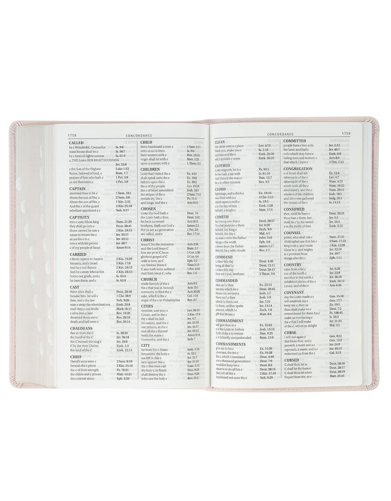 Blush Floral Faux Leather Standard-size Giant Print KJV Bible Thumb Index