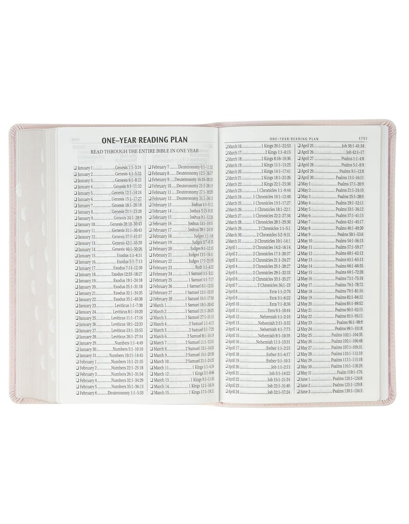 Blush Floral Faux Leather Standard-size Giant Print KJV Bible Thumb Index