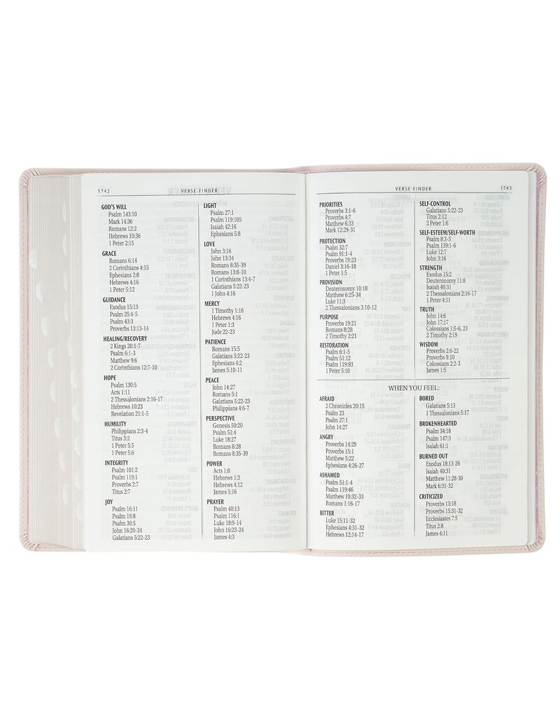 Blush Floral Faux Leather Standard-size Giant Print KJV Bible Thumb Index