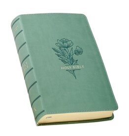 Teal Floral Faux Leather Giant Print Standard-size King James Version Bible with Thumb Index