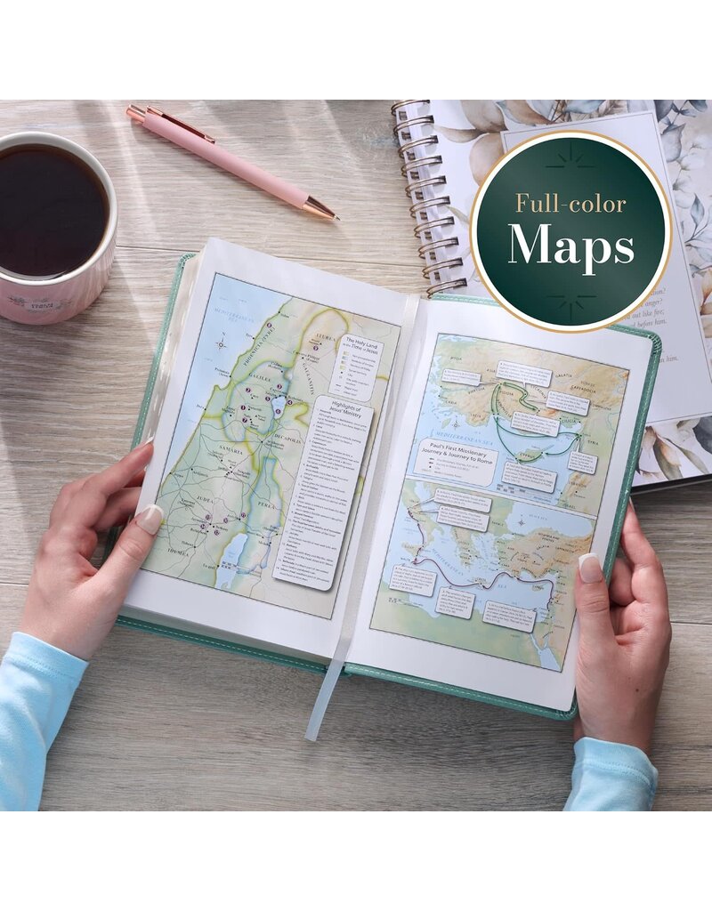 Teal Floral Faux Leather Giant Print Standard-size King James Version Bible with Thumb Index