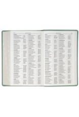 Teal Floral Faux Leather Giant Print Standard-size King James Version Bible with Thumb Index