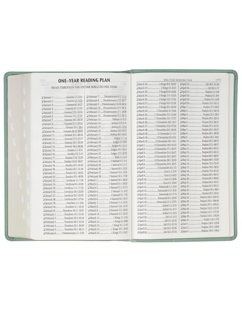 Teal Floral Faux Leather Giant Print Standard-size King James Version Bible with Thumb Index