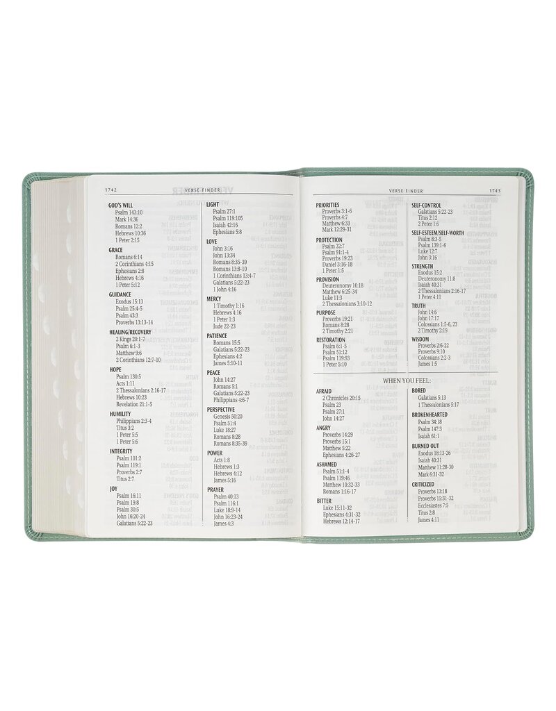 Teal Floral Faux Leather Giant Print Standard-size King James Version Bible with Thumb Index