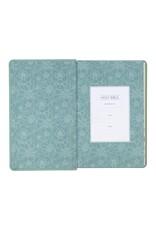 Teal Floral Faux Leather Giant Print Standard-size King James Version Bible with Thumb Index