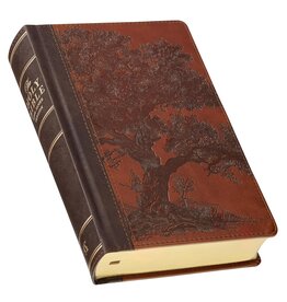 Rooted Brown Faux Leather Hardcover Standard-size Giant Print King James Version Bible with Thumb Index