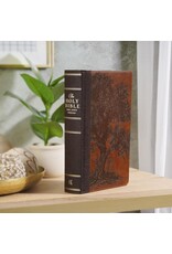 Rooted Brown Faux Leather Hardcover Standard-size Giant Print King James Version Bible with Thumb Index