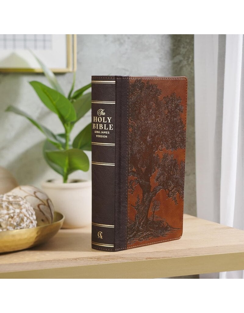 Rooted Brown Faux Leather Hardcover Standard-size Giant Print King James Version Bible with Thumb Index