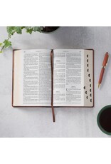 Rooted Brown Faux Leather Hardcover Standard-size Giant Print King James Version Bible with Thumb Index
