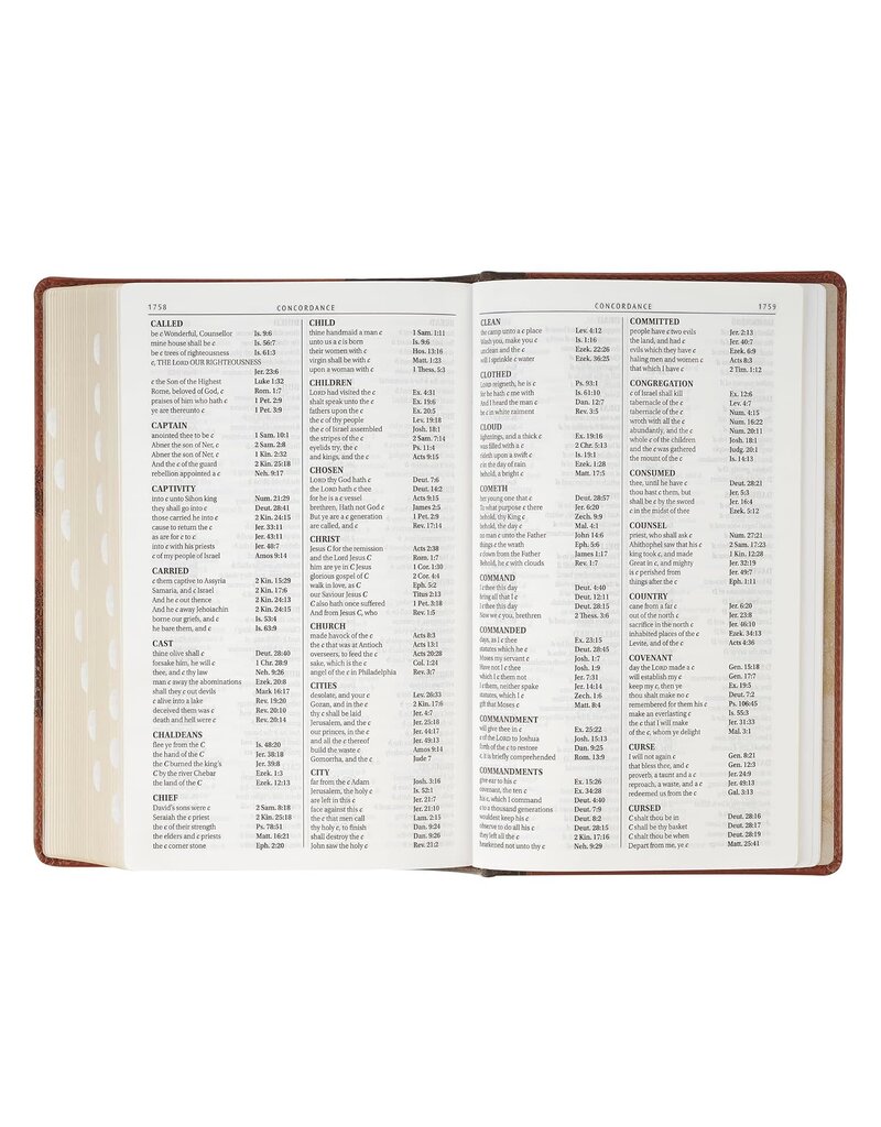 Rooted Brown Faux Leather Hardcover Standard-size Giant Print King James Version Bible with Thumb Index