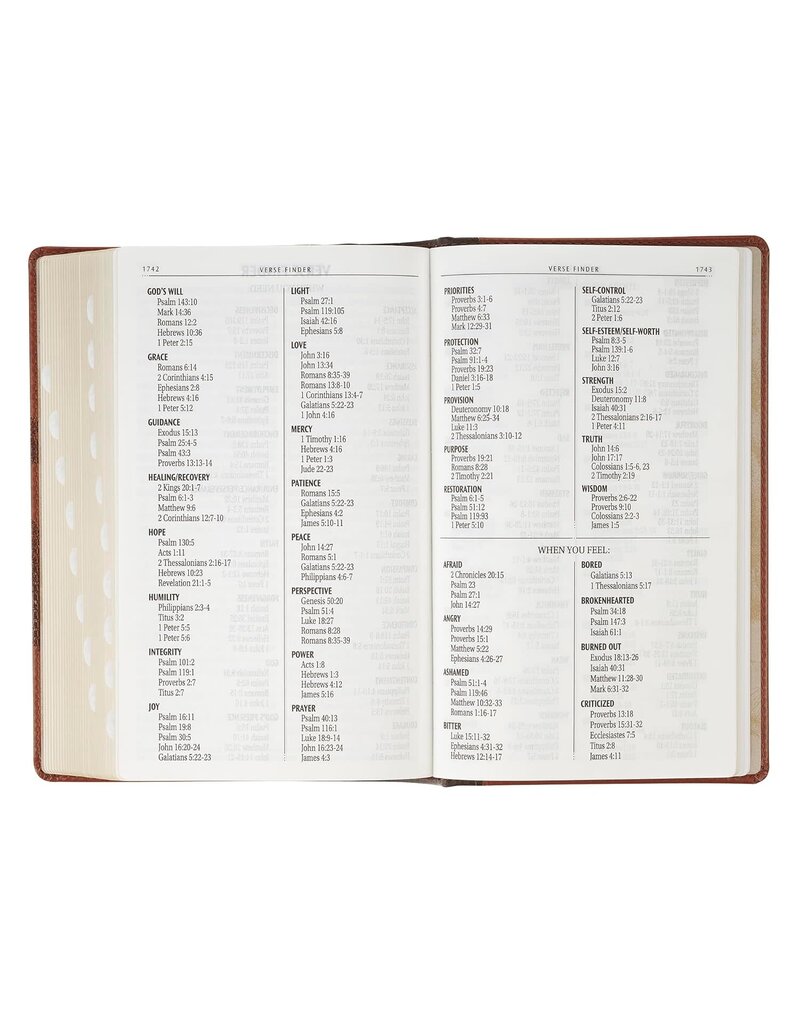 Rooted Brown Faux Leather Hardcover Standard-size Giant Print King James Version Bible with Thumb Index