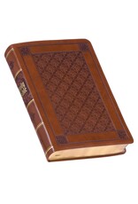 Diamond Honey-brown Faux Leather Full-size Giant Print King James Version Bible with Thumb Index