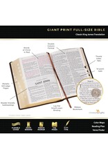 Diamond Honey-brown Faux Leather Full-size Giant Print King James Version Bible with Thumb Index