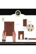 Diamond Honey-brown Faux Leather Full-size Giant Print King James Version Bible with Thumb Index