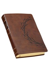 Brown Crown of Thorns Giant Print Full-size King James Version Bible with Thumb Index
